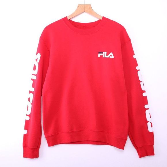 FILA Logo Red Crew Neck Sweatshirt - Picture 1 of 6